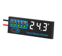 LED Battery Capacity Indicator DC 7-55 V with Alarm Function for Lithium Iron and Acid Batteries 3s to 14s as well as 12 V 24 V 36 V 48 V Systems Adjustable Custom Red Blue Green White Light (White)