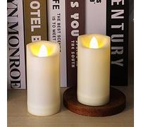 LED Battery Operated Candles 2"x4" Plastic Flickering Flameless Candles with Timer Outdoor Waterproof Wedding Party Halloween Christmas Birthday Decoration Gifts Realistic Slim Tall Pillar Candles