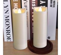 LED Battery Operated Candles 2"x6" Plastic Flickering Flameless Candles with Timer Outdoor Waterproof Wedding Party Halloween Christmas Birthday Decoration Gifts Realistic Slim Tall Pillar Candles