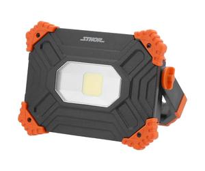 LED Battery Spotlight 10 W COB 1000 LM with Power Bank 4400 mAh, USB, Portable Work Light & Emergency Light, IP20, Varying Lighting Modes, Durable ABS & Aluminium