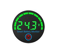 LED Battery Voltage Meters, Green No Screw Holes