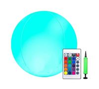 LED Beach Ball - Inflatable Light Up Toy, Color Changing Pool Decor, Improved Floating Party Orb | Color Changing Lights with Remote Control for Night Swimming, Beach Events, Festivals, and Outdoor