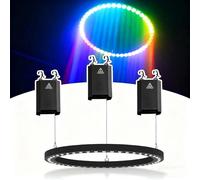 LED Beam Spotlight Stage Light, Disco Bar Party Circular Chandelier with 3-Pin XLR 18CH DM×512, Master-Slave Mode, RGBW Color Mixing, Electric Motorized Ring Light (1.2meters)