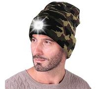 LED Beanie Hat with Light Built in USB Rechargeable Rechargeable Head Torch USB Winter Lighted Headlight Gift for Men and Women Hat with Torch Built in Stocking Fillers Gifts for Dad
