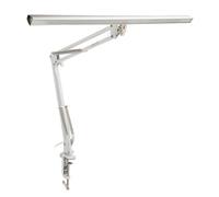 LED Beauty Lamp with Clamp Clip On Desk Lighting Swing Arm Adjustable Brightness Salon Lamp for Makeup Eyebrow Reading (Silver Clamp)