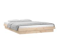 LED Bed Frame Mattress Foundation Bedstead Platform Bed Base Solid Wood vidaXL