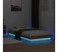 LED Bed Frame without Mattress Wax Brown 100x200 cm Solid Wood Berkfield Home Brown One Size