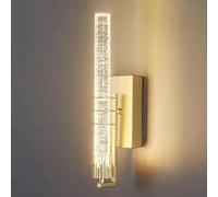 LED Bedroom Bedside Lamp, 3 Color Adjustable Bubble Crystal Lighting, Living Room Hallway Wall Mounted Lights Bathroom Vanity Light Fixture