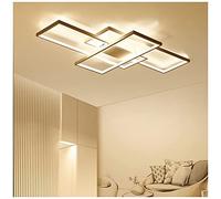 LED Bedroom Ceiling Lights Contemporary Living Room Decor Chandelier Rectangle Chandeliers Gold 50W Dimmable Ceiling Light Fixture LED Ceiling Lamp for Kitchen Island