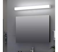LED Bedroom Wall Lamp, 70cm Waterproof Black & Silver Minimalist Rectangular Sconce, Modern Aluminum Indoor Lighting for Living Room, Office, Vanity (Silver White Light)