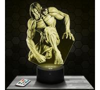 LED Bedside lamp Eren Transformed into Titan, Gift idea for Teens, Eren Transformed into Titan Manga Accessory Animated Drawings Teen Boy's Room Desk Decor Christmas, Gift idea for Teens