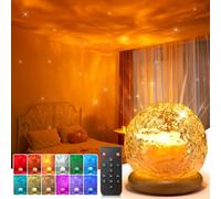 LED Bedside Lamps Night Light Projector,216-Mode,Gift Girl&Teen&Women,Decor | 4-in-1 Sunset/Mood/Northern/Ocean Projector Light,Remote,6 Brightness,1-Hr Timer,Aesthetic Bedroom Accessories,Fairy Lights