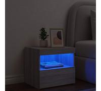 LED Bedside Table 1 Drawer Storage Cabinet Nightstand Bedside Furniture Unit