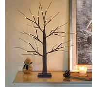 LED Birch Tree Table Lamp 24 Warm Lights Miniature Christmas Tree Brown Branch Mains and Battery Operated TREE01-JH