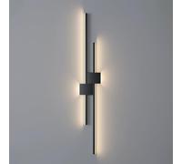 LED Black Linear Wall Sconce - Minimalist Metal Wall Light with Geometric Design, Hardwired Sconces for Indoor Lighting, 3000K