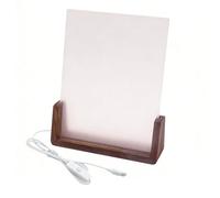 Led Blanks Acrylic Light Wooden Base, 8IN U-Shaped Message Board, Tri-light Adjustable With USB Cables Gift For Room Table Cabinet Shop Decor(Walnut,153 * 200mm)