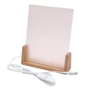 Led Blanks Acrylic Light Wooden Base, 8IN U-Shaped Message Board, Tri-light Adjustable With USB Cables Gift For Room Table Cabinet Shop Decor(Wood,153 * 200mm)
