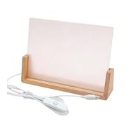 Led Blanks Acrylic Light Wooden Base, 8IN U-Shaped Message Board, Tri-light Adjustable With USB Cables Gift For Room Table Cabinet Shop Decor(Wood,203 * 150mm)