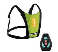 LED Blinker Sicherheitsweste - Leuchtende Richtungsanzeige Reflektierend, Rucksack Design Fernbedienung, Sichtbares Warnsystem | Erhöhte Nachtsicherheit Für Radfahren Gehen Wandern Outdoor, Yellow, Se