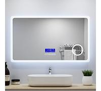 LED Bluetooth Bathroom Mirror,with Demister Magnifying 800x600 Touch Control 2 Light Colour 6000K Cool White 2700K Warm Horizontal IP44 Rated