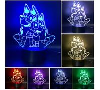 LED Bluey Color Changing USB Night Light for Kids Sleep