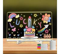 LED Board with 7 Colors Pen,Acrylic Message Marker Board with Light,Dry Erase Board with Adjustable Stand,Art Creative Desktop Light up Writing Board，Notepad for Office School Home