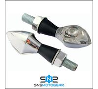 LED Boggle Motorcycle Indicators, Motorbike Scooter E-Marked Mini Micro - Chrome