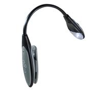LED Book Clip On Light - Flexible Stem - Battery Operated Reading Light Aid