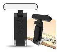LED Book Light, Eye Caring Reading Light On Book, 5 Colours & 6 Brightness, Rechargeable Night Lights for Reading in Bed, Portable Samll Books Lamp Gifts for Readers Women Men Kids (Black)