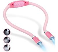 LED Book Lights for Reading in Bed, Hands Free Eyes Care Book Light, Rechargeble USB Book Reading Light with 4 Adjustable Brightness (Pink)