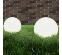 LED Bowl Lamps 2 pcs Spherical 40 cm PMMA