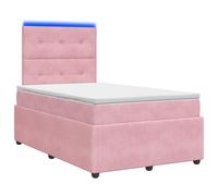 LED Box Spring Bed with Mattress with LED Strip Lights Velvet Modern vidaXL