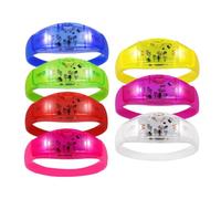 LED Bracelets - Silicone Material, 7 Pieces Voice Activated Glow Accessories, LED Glow Bracelets | Light Up Wristbands For Children Boy Girl, Indoor Outdoor Activities, Camping, School Events, Night A