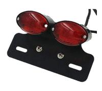 LED Brake Stop Tail Light Bracket Holder for Quad CB ATV Cruiser Cafe Racer Dual Sport XL FL Buggy Custom (Black/Red)