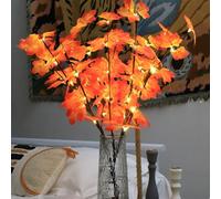 LED Branch Light Battery Powered Artificial Lighted Twig Branches with 100LED Warm White Lights,5Pcs/Pack Lighted Branches for Vases Holiday Xmas Fireplace Home Bedroom Table Decor(Maple Leaves)