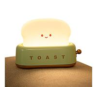 LED Bread Lamp Night Light, Cute Room Decor Toaster Night Light, Desk Lamp with Timer, Portable Bedroom Bedside Sleep Lamps for Room Decor