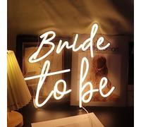 Led Bride To Be Neon Sign USB Powered with Dimmer Switch Neon Lights for Room Home Art Wall Decor Party Window Living Room Decor Wedding Engagement Wall Hanging Decoration (Warm white)