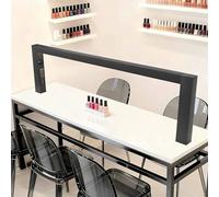 LED Bright Nail Tech Lamp for Desk, Half Moon Nail Lamp, 3000K-6000K, Manicure Lamp Table Light with Knob Display Screen, Built-in Power Strip and USB Charging Port(Black)