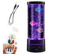 LED Bubble Lamp, 17 Color Remote Controlled Sensory Fish Tank Light for Bedroom, Nursery, Living Room, Desktop, Shelf or Office, Mood Enhancing Visual Display Main Feature, Home Decor Lighting