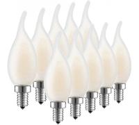 Led Bulb E14 With Dimmable Filament, Set Of 10 Bulbs Flame, 4 Watts Consumed Equivalence Incandescence