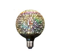 LED Bulb E27 6W 85-265V, Festive Atmosphere Bar 3D Decoration Bulb, Vintage Edison Light Bulb Star Fireworks Lamp (D)