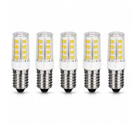 LED Bulbs E14 White 3000K - Pack of 5 | 5W LED Cooker hood Bulbs (45W Halogen Equivalent) | 500LM Bright Light, CRI 80+, 360° Beam Angle, No Flicker, Non-Dimmable | Ideal for Chandeliers, Pendants