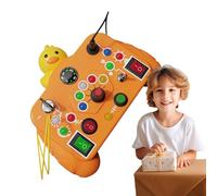 LED Busy Toy - 15.5x12.5x6cm Sensory Activity Board, Light Up Montessoris Style Panel, Interactive Switchs Button Game, Toddler Fine Motor For Skill Enhancer | Engaging Educational Play Tool Airplane