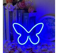 LED Butterfly Neon Sign Lights Blue Light Advertising Butterfly Neon Advertising USB or Battery Operated for Home Bedroom Bar Restaurant Christmas Birthday Party Gift