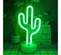 LED Cactus Shaped Neon Signs Light with Holder Base Table Decoration Night Lamp with Battery Powered/USB Neon Lights for Kids Room Party Supplies Tabl