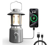 LED Camping Lantern, 8000mAh Telescopic Vintage Rechargeable Lantern, Dual Light Source & 3 Light Modes (2000K-6500K), 360° Lighting Emergency Lights for Camping, Home Power Outage, Hurricane, Hiking