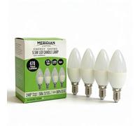 LED Candle Bulbs E14 SES 5.5W Dimmable Warm White 3000K, 470 Lumens Opal LED Candle Light Bulbs, Energy Saving 80%, 240° Beam Angle, Long Life 30,000 Hours, Small Edison Screw Lamps - 4 Pack
