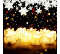 LED Candle Lights,12-Pack Realistic Flickering Flameless Candles Warm White Battery Operated LED Tea Lights with Dancing Flame for Birthday,Festivals,Halloween,Home, Dinner,Christmas
