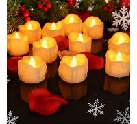 LED Candle Lights,12-Pack Realistic Flickering Flameless Candles Warm Yellow Battery Operated LED Tea Lights with Dancing Flame for Birthday,Festivals,Halloween,Home,Dinner,Christmas