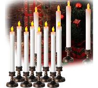 LED Candle Lights, Pack of 8 Decorative Candles, LED Flameless Candle, Flashing LED Flameless Candle with Flickering Effect, Warm White, Always On/Flickering Decoration for Halloween, Christmas,